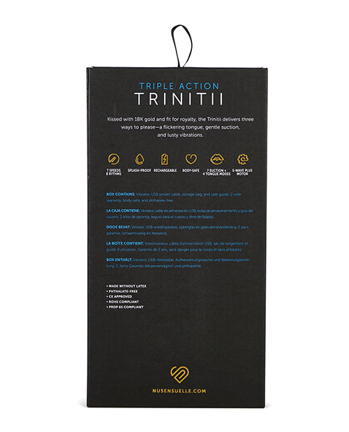 Vibromasseur lingual Nu Sensuelle Trinitii - Or 18 carats