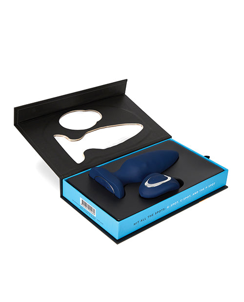 Vibromasseur Plug Anal Vertical avec Billes Nu Sensuelle Andii - Bleu Marine
