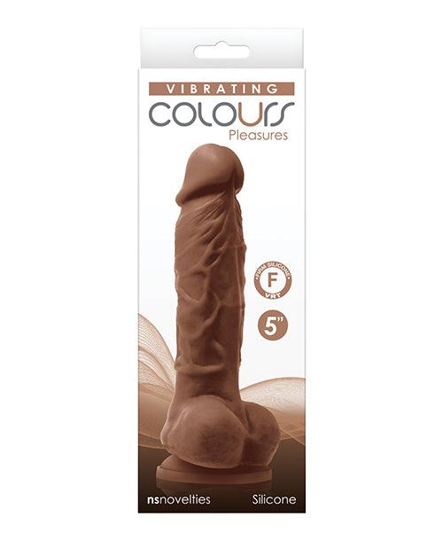 Dildo Vibrador Colours Pleasures de 5" - Marrón