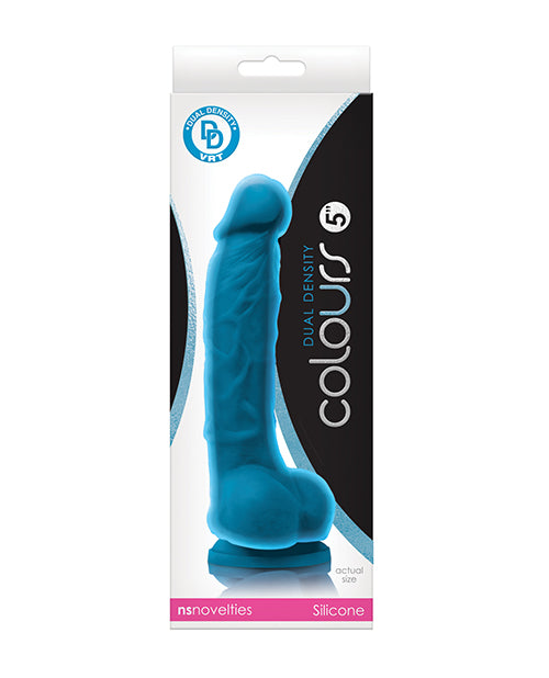 Dildo realista de doble densidad Colours | Dildo grande de 12,7 cm | Dildo azul con ventosa