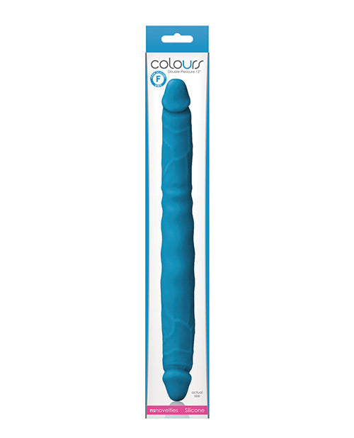 Godemiché réaliste Colours Pleasures | Godemiché de 30 cm | Double godemiché bleu | Godemiché géant | Grand godemiché en silicone