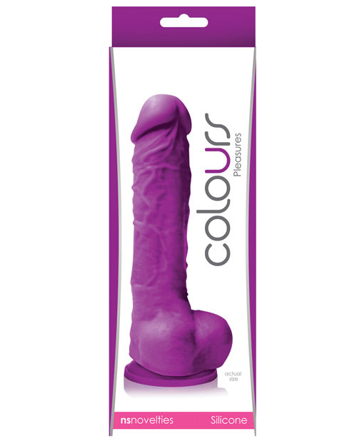 Dildo realista Colours Pleasures | Dildo grande de 12,7 cm | Dildo morado con ventosa