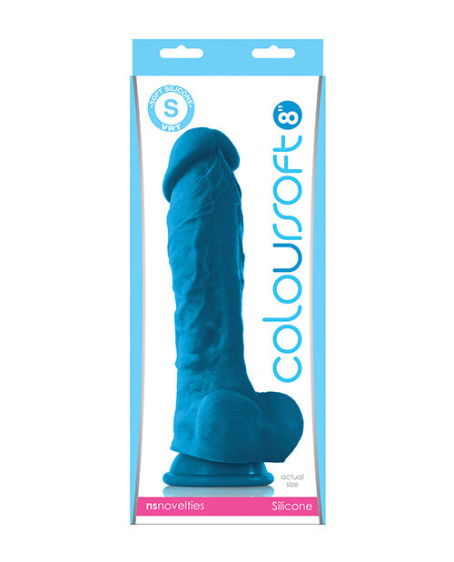 Gros godemichet ColourSoft de 8 pouces | Godemichet réaliste bleu | Godemichet à ventouse