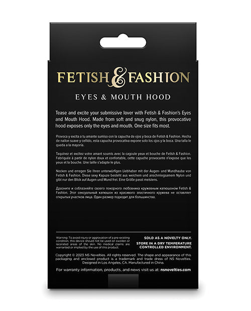 Cagoule Fetish & Fashion pour les yeux et la bouche - Blanche