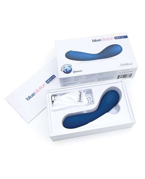 Vibrador Bluetooth OhMiBod | Vibrador controlado por aplicación Nex 2 de 2.ª generación | Vibrador de teléfono azul marino