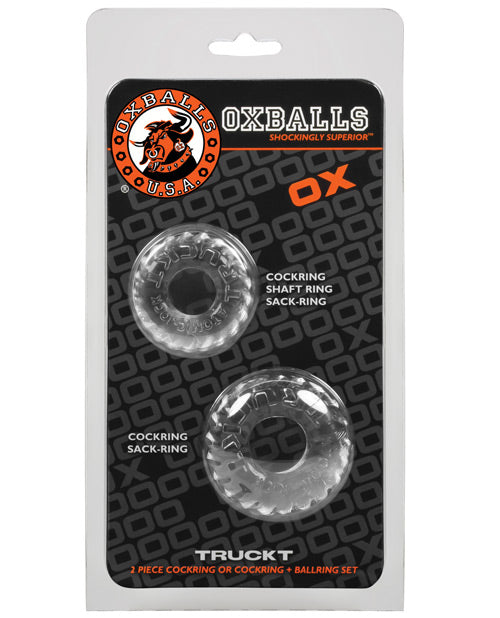 Oxballs TruckT Anneau Pénis et Testicules - Transparent Pack de 2