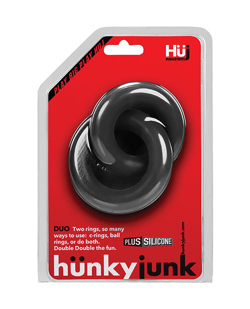 Hunky Junk Duo - Anneaux de coq et de testicules reliés - Goudron