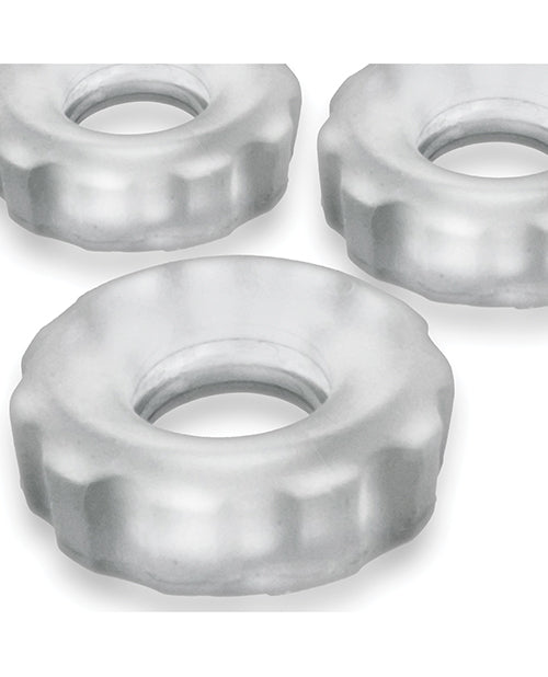 Hunky Junk Super Huj Lot de 3 anneaux péniens - Glace Claire