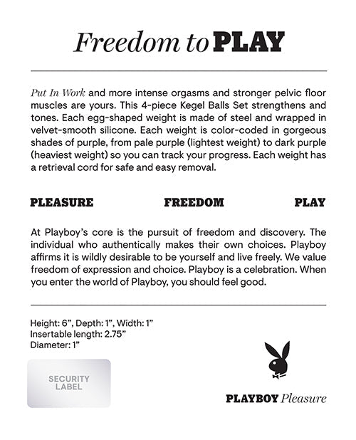 Juego de Kegel Playboy Pleasure Put In Work - Acai/Ombre