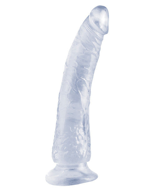 Basix Rubber Works Grand gode | Grand gode fin et transparent de 17,8 cm | Gode à ventouse | Meilleur gode