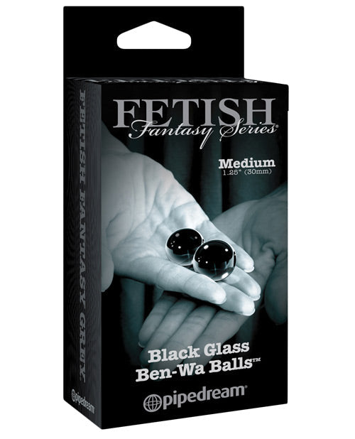 Bolas Chinas Ben-Wa de Cristal Negro Edición Limitada Fetish Fantasy - Medianas