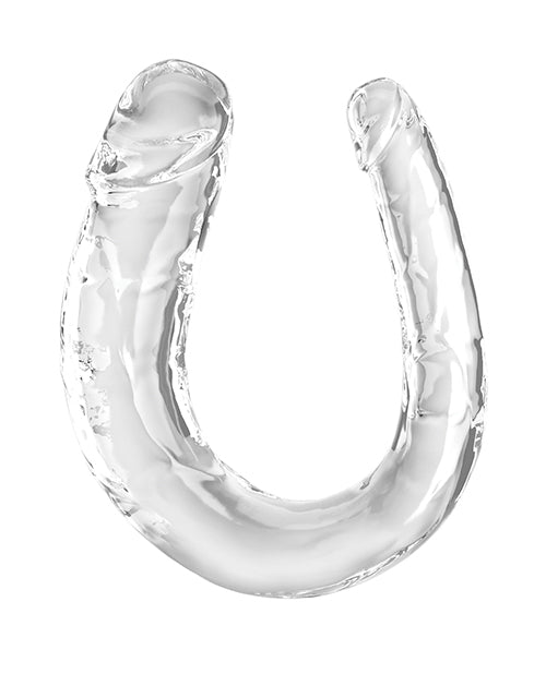 King Cock Godemichet Réaliste | Godemichet Double Face Transparent | Grand Godemichet de 33 cm | Grand Godemichet