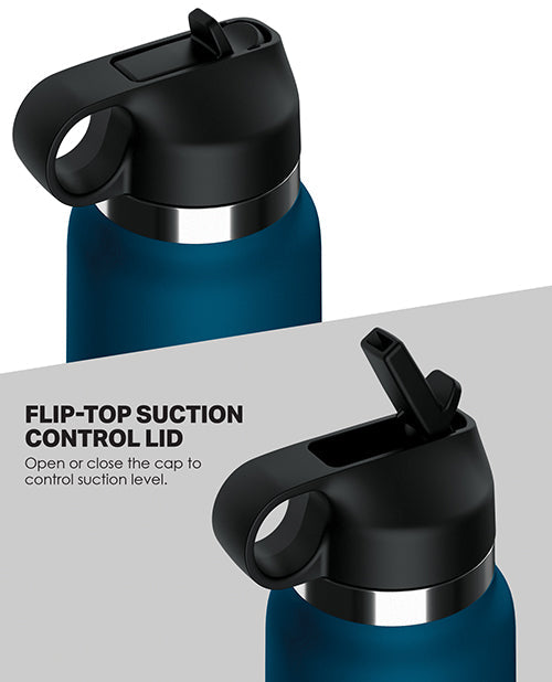 PDX Plus Coño Frasco Complaciente Privado Stroker - Marrón/Azul