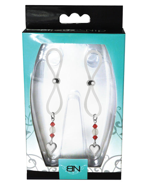 Bijoux de Nip Nipple Halos breloque cœur - Rouge/Transparent