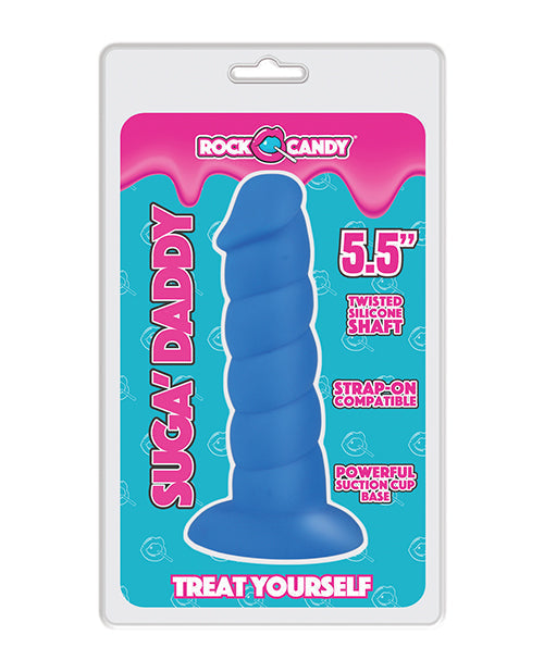 Godemiché réaliste Rock Candy | Gros godemiché Suga Daddy 14 cm | Godemiché ventouse en silicone bleu
