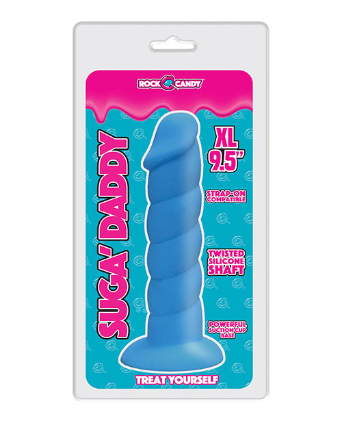 Rock Candy Godemiché Réaliste | Grand Godemiché Suga Daddy 24 cm | Godemiché en Silicone | Godemiché à Ventouse Bleu