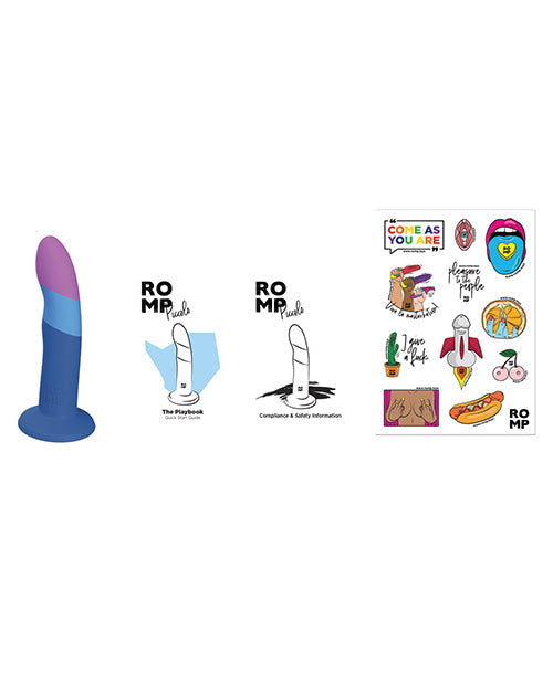 ROMP Piccolo Dildo de 3 Colores - Azul