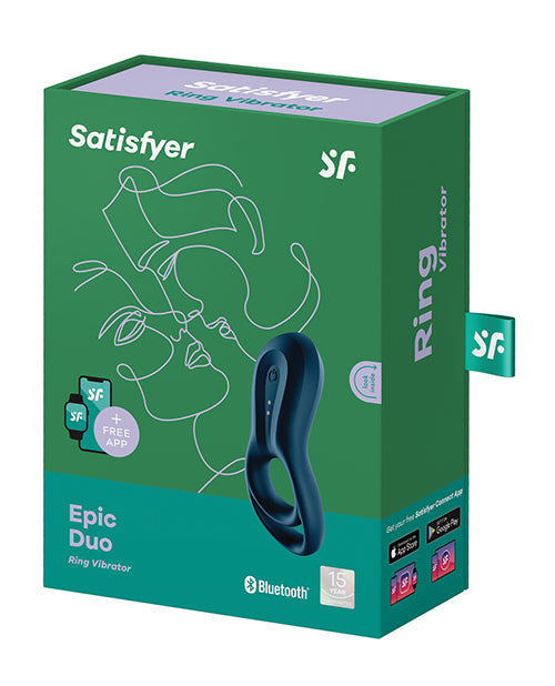 Anneau vibrant Satisfyer Epic Duo - Bleu foncé
