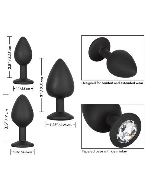 Kit anal en silicone Gem - Noir