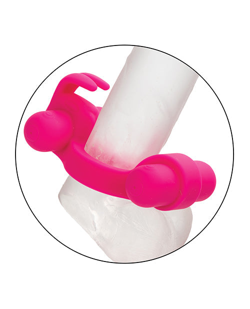 Rehausseur de Couple en Silicone Rechargeable Rockin' Rabbit - Fuchsia