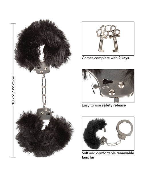 Poignets en fausse fourrure ultra moelleuse - Noir