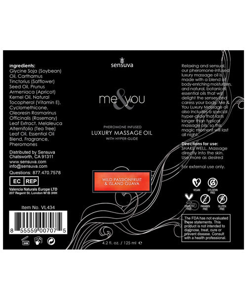 Huile de massage Sensuva Me & You - Passion tropicale 125 ml
