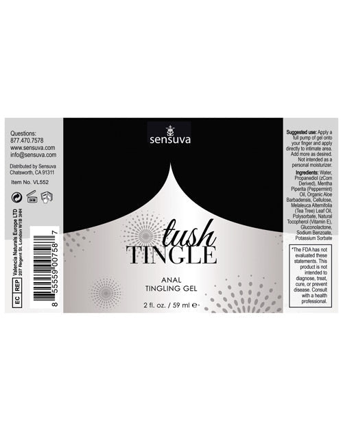 Sensuva Tush Tingle Gel stimulant érotique anal