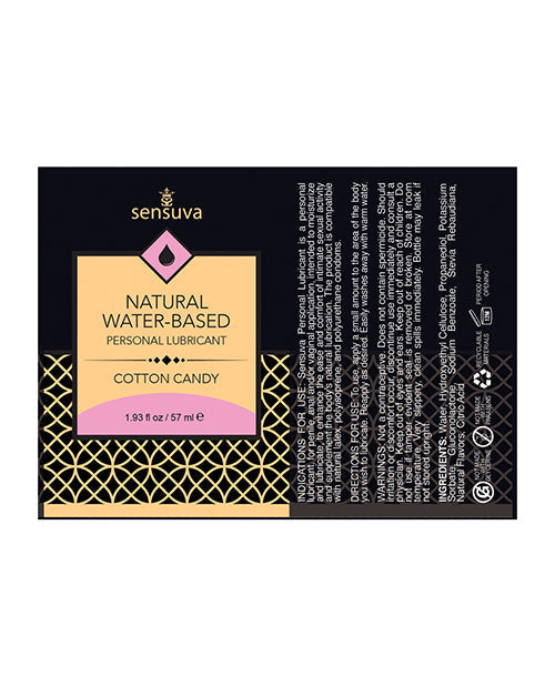 Sensuva Hidratante personal a base de agua natural - 1.93 oz Algodón de azúcar