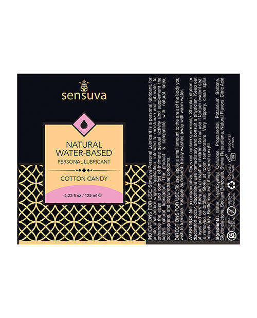 Sensuva Lubricante Personal de Base Acuosa - 4.23 oz Algodón de Azúcar