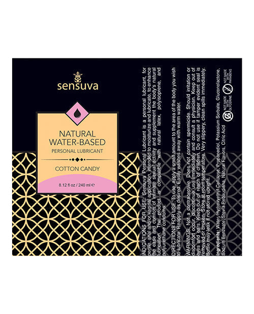 Sensuva Lubricante Personal Natural a Base de Agua Paquete de un Solo Uso - 6 ml Algodón de Azúcar