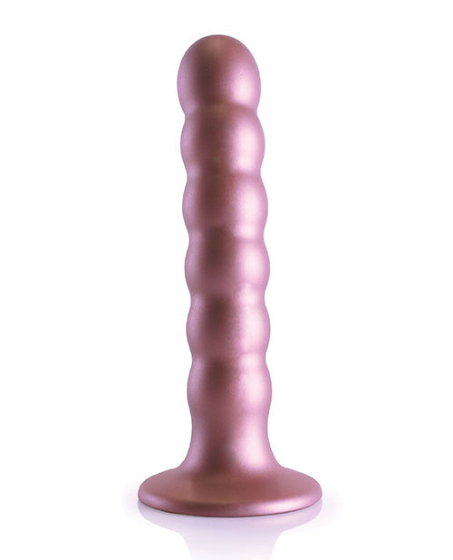Godemiché Shots Ouch 12,7 cm grand modèle | Grand godemiché perlé pour point G | Godemiché ventouse or rose