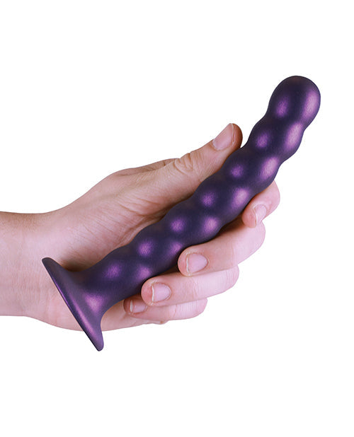 Shots Ouch gros gode de 16,5 cm | Gode réaliste texturé pour point G | Gode ventouse violet métallisé