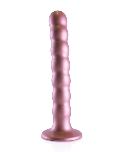 Vibrateur géant 6,5" Shots Ouch | Godemichet perlé pour point G | Godemichet ventouse or rose