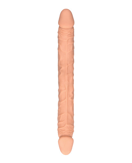 Dildo gigante Shots | Dildo grande RealRock de 18" | Dildo impermeable de doble cara | Dildo realista color carne