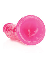 Shots RealRock 8" Big Dildo | Slim Neon Pink Dildo | Glow in the Dark Suction Cup Dildo