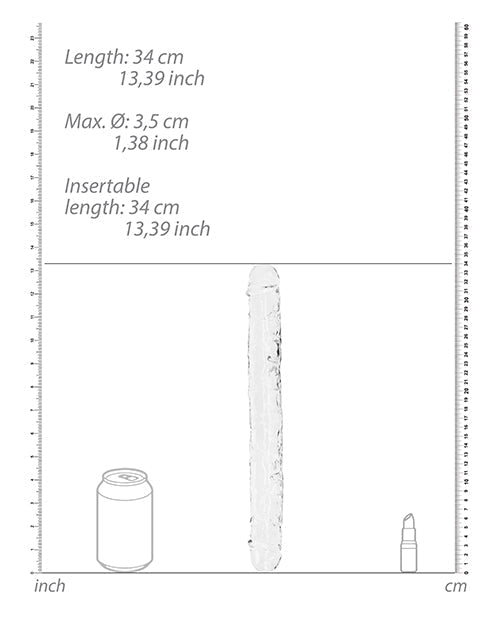 Dildo anal de roca real Shots | Dildo grande transparente de 33 cm | Dildo doble | Dildo gigante transparente