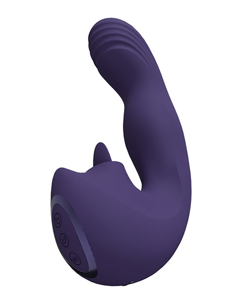 Vibromasseur et stimulateur de point G triple action Shots Yumi - Violet