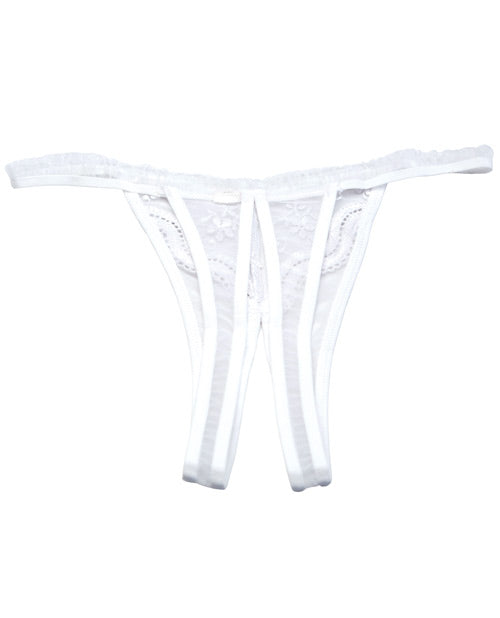 Culotte entrejambe ouvert brodée festonnée blanche Taille Unique