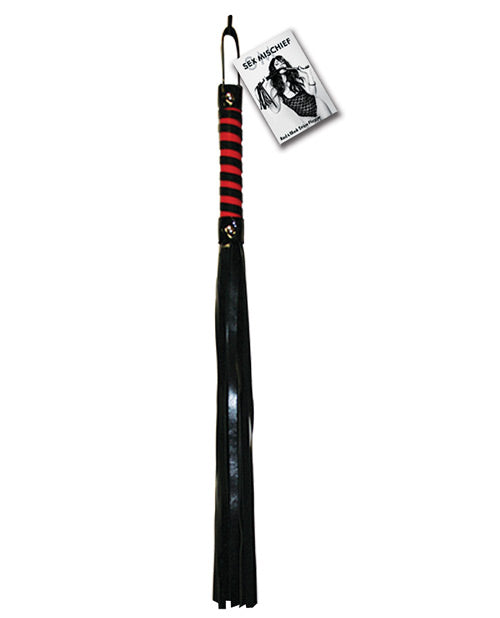 Flogger de rayas Sex & Mischief - Negro/Rojo