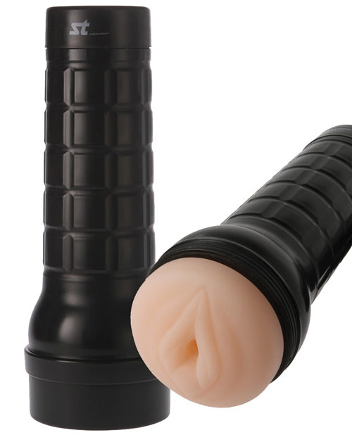 MALESATION Masturbador Vaginal Caliente Funda Negra - Marfil