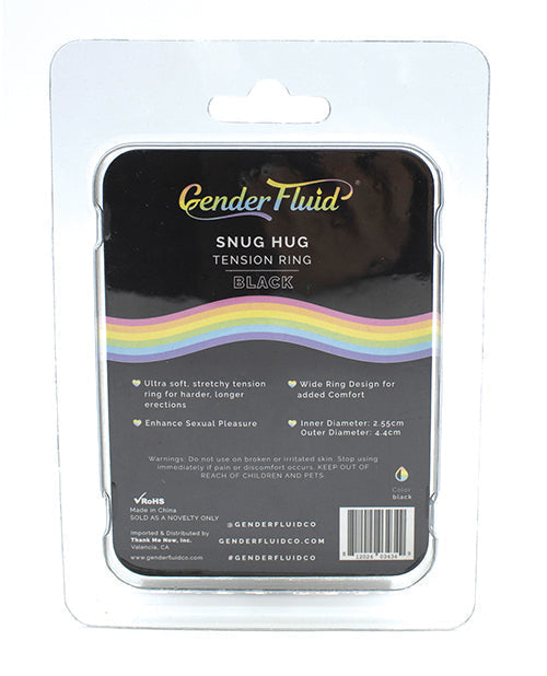 Bague de tension « Snug Hug » fluide en termes de genre – Noir
