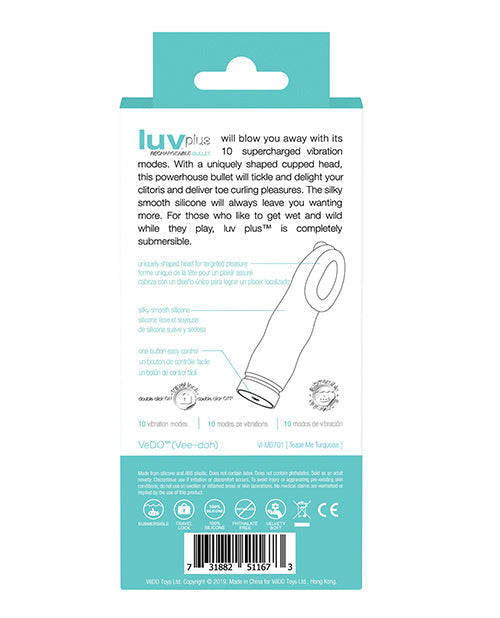 VeDO Luv Plus Vibrador Recargable - Turquesa Tease Me