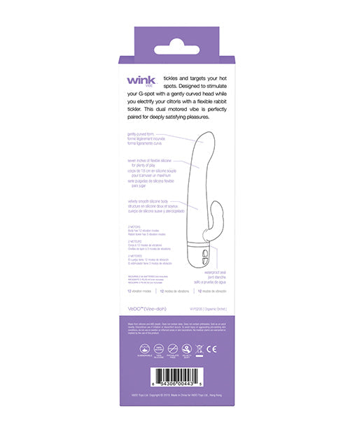 VeDO Wink Conejo Vibrador | Vibrador de punto G Orgasmic Orchid | Vibrador de clítoris de 2 motores | Mejor vibrador para mujeres