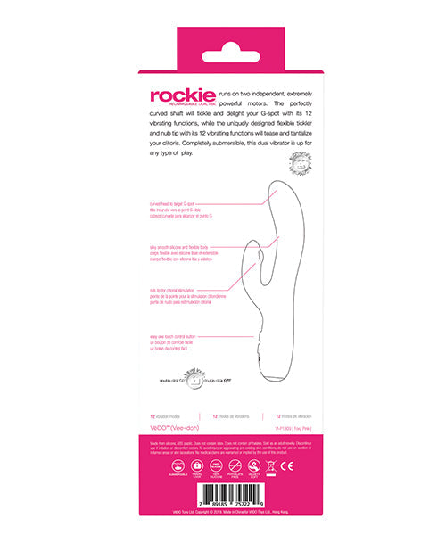 VeDO Rockie Vibrador dual recargable - Rosa Foxy