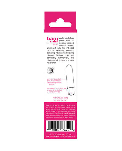 VeDO Bam Mini Balle Vibrante Rechargeable - Rose Foxy