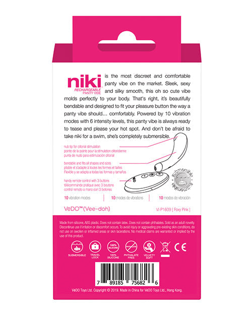 VeDO Niki Vibrador recargable para bragas - Rosa Foxy