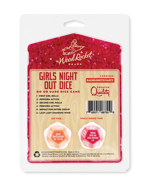 Juego de Dados de Verdad o Reto para Noche de Chicas Wood Rocket - Rojo