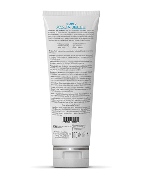Lubrifiant à base d'eau Wicked Sensual Care Simply Aqua Jelle - 118 ml