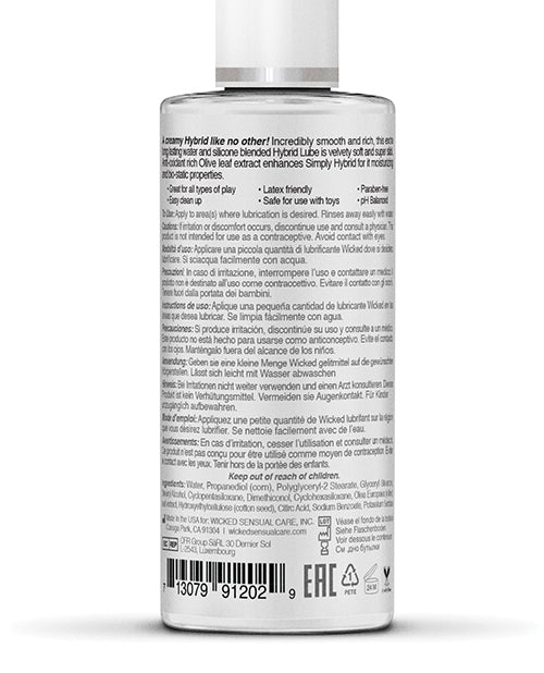 Wicked Sensual Care Simply Hybrid Lubricante - 2.3 oz