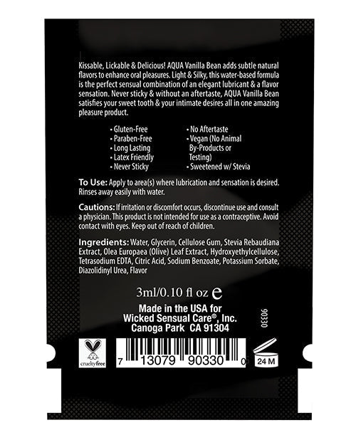 Wicked Sensual Care Lubricante a Base de Agua - Vaina de Vainilla de .1 oz
